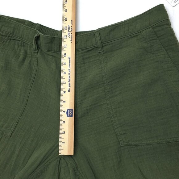 NEW Old Navy Women's Green Crinkled Cotton Pants Lightweight Size 20 length 27" - Picture 6 of 10